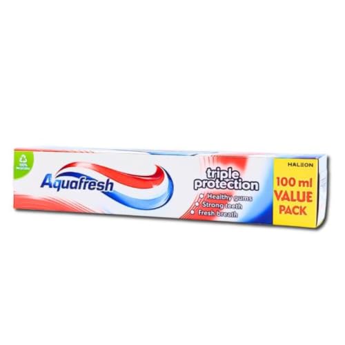 Aquafresh Triple Protection Fresh & Minty Toothpaste 100ml – Helps Protect Teeth, Gums & Fresh Breath