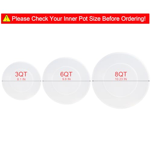 Image of Silicone Lid for Instant Pot 3 QT, 8.1IN Reusable Pot Cover for Instant Pot 3 Quart, Lid 3 qt for Instantpot, Reusable Silicone Lid for Bowl & Food Cover, Accessories for Instapot, Transparent White