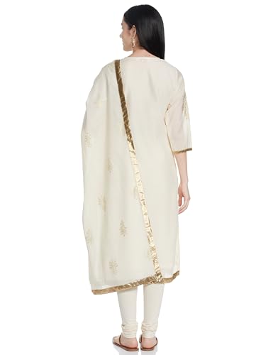 Image of BIBA Women Poly Chanderi Straight Printed Suit Set