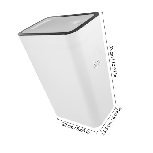 Caneca de basura rectangular con tapa blanca PRETYZOOM miniatura 2