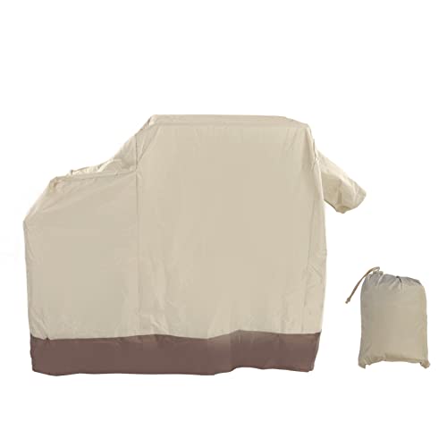 Grillabdeckung aus 420D-Oxford-Stoff, Wetterbeständige Grillabdeckung für Outdoor-, Beige, 104 X 68,5 X 124 cm