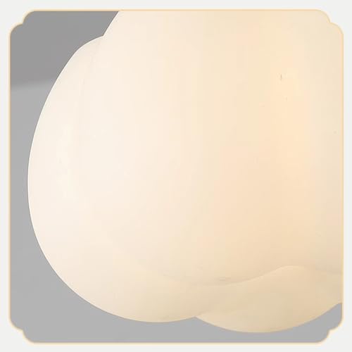 Lámpara colgante de madera de calabaza con pantalla acrílica blanca crema G9 5
