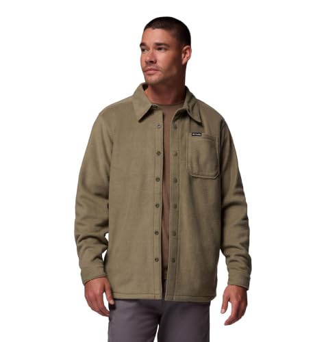 Columbia Mens Steens Mountain Solid Shirt Jacket, Stone Green, XX-Large — view 4