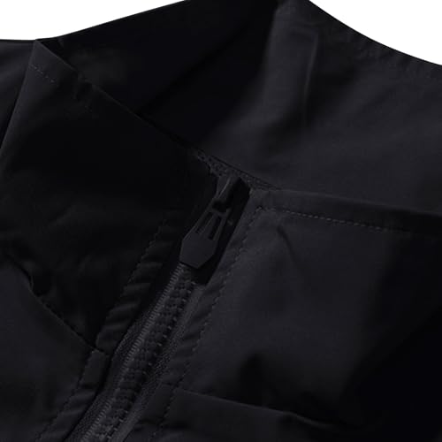 Finelylove Mens Casual Bomber Jacket Lightweight Zip Up Stand Collar Varsity Jacket Fashion Color Block Windbreaker3