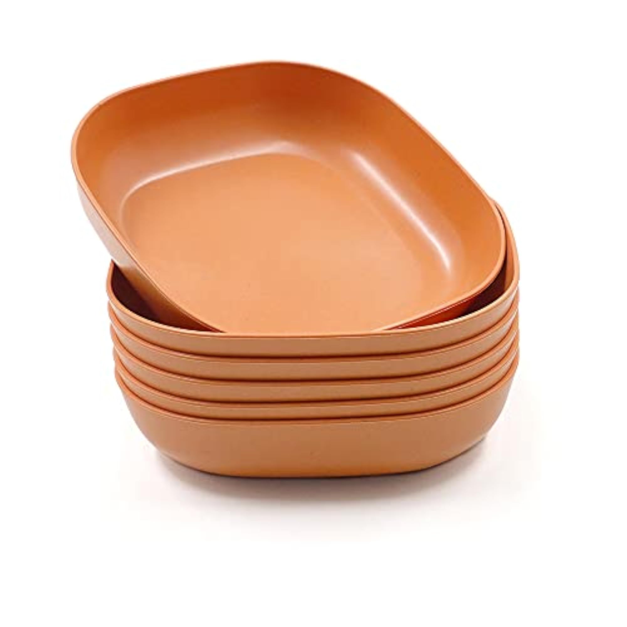 6 PCS Square Lightweight Plates, Deep Dinner Dishes