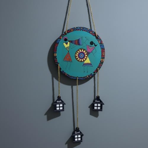 Image of DECORIQUE Window Wall Hanging Home Decor Round Decorative Sign for Living Room Bedroom Office Entryway Interior Wall Decoration (Wooden Hanging Decor)