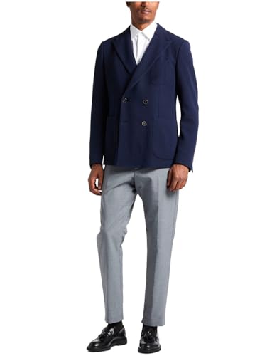 Men's Knitted Jacquard Blazer Double Breasted Buttons Suit Jacket Dinner Formal Coat