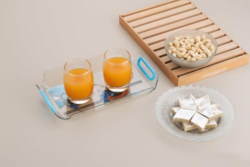 Image of Serving Tray /Tray Sets for Serving Multi-Use Nashta Plate & Kitchen's Tea Tray, Serving Tray Set of 3 Perfect Tray Sets for Hosting Guests at Home, Serving Trays Set for Kitchen.