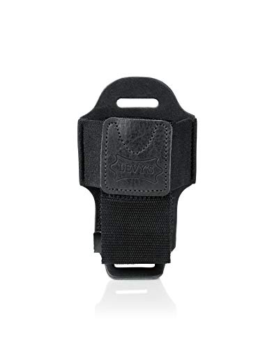 Levy's Leathers Suporte transmissor sem fio; couro preto (MM14-BLK)