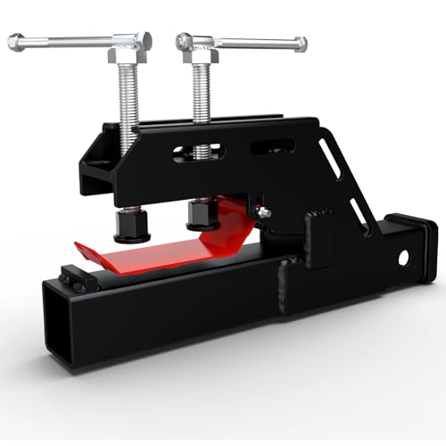 2026 New Upgraded Tractor Clamp on Trailer Hitch Receiver Tractor Bucket Hitch Non-Slip 2 Ball Mount Adapter for Tractor Bucket Kubota Deere Bobcat Bucket Trailer Hitch Attachment (Black)