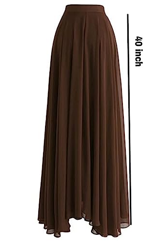 Image of Women's Full Length Georgette Long Skirt- Lehenga with 8 Meters Maxi Flare