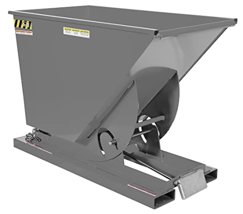 Vestil D-75-HD-GY-MG Steel Heavy Duty Self Dumping Hopper 3/4 Cubic Yard 6000 Lb. Capacity Machine Gray