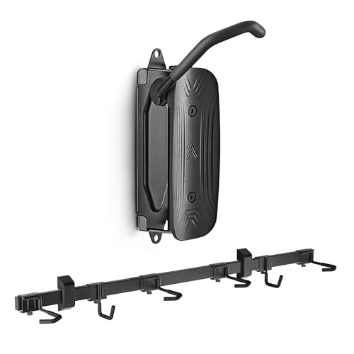 monTEK Swivel Bike Wall Mount, Bike Hangers for Garage, Wall Mount Bike Rack, 66 lbs, Black & Enhanced Bike Storage Rack, Adjustable 4-Bike and 2-Helmet Hangers for Indoor Bike Storage, 265