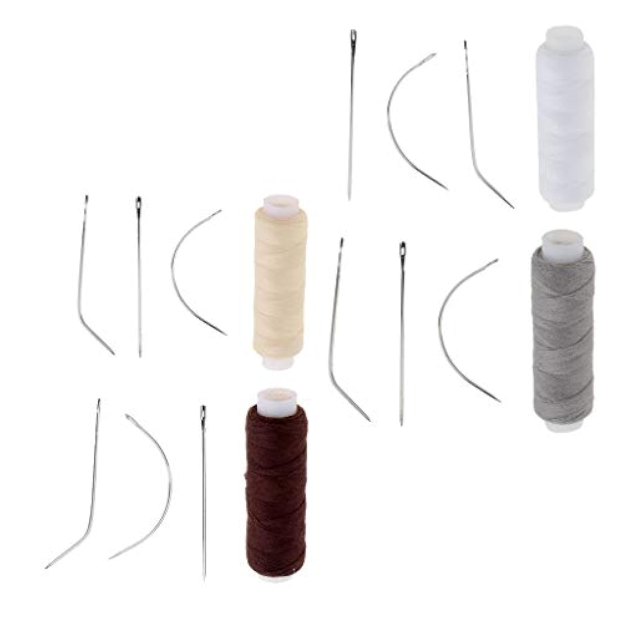 4 Set Hair Sewing Weaving Thread Needles Kit for Hair Extensions