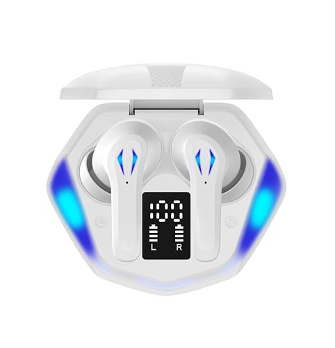 H'MASTON Fone de Ouvido Bluetooth Fone Sem Fio Gamer Fone Esportivo com Microfone Cancelamento de R