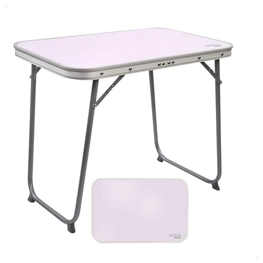 Aktive 52870-Tavolo Pieghevole Campeggio 60x40x50 cm, Alluminio