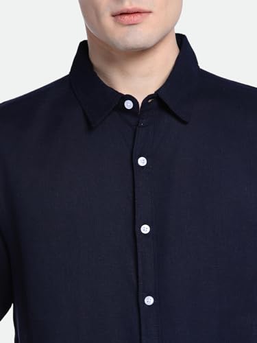 Image of Dennis Lingo Mens Spread Collar Poly Linen Shirts