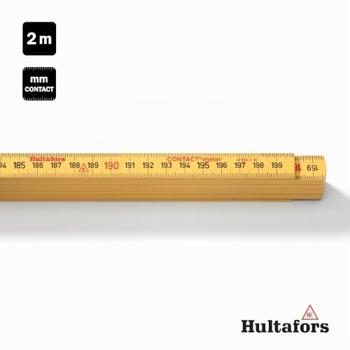 Foto von Contactmeter 2m aus Fiberglas I Hultafors I Made in EU I Gliedermasstab 2 Meter mit invertierter Skalierung für anliegende Messungen I 201804