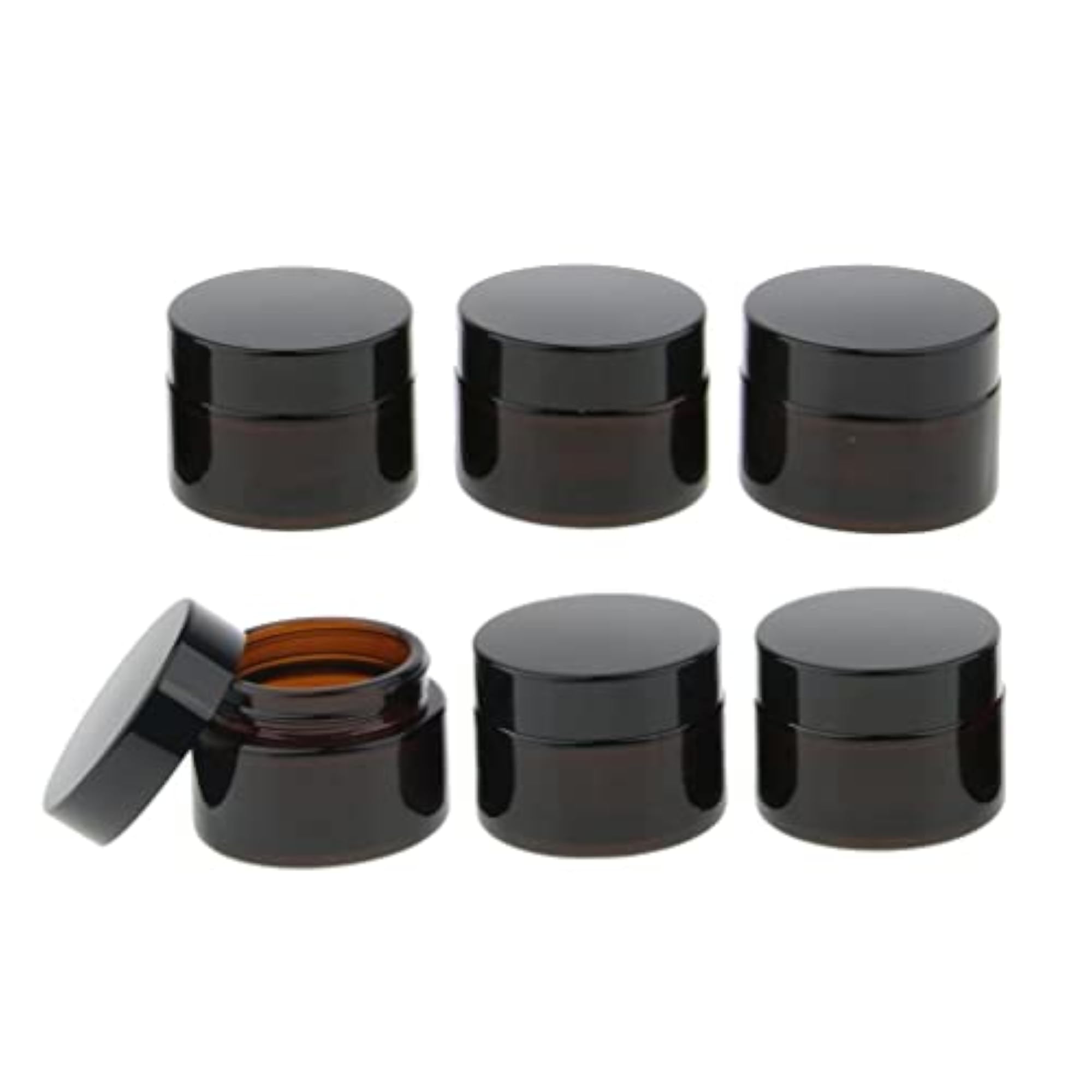 Refillable Cosmetic Containers Round Glass Jars for Face Cream