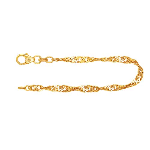 EDELIND 333/8 K Oro Amarillo Pulsera Unisex Cadena Singapur 2.9 mm Brazalete de Oro macizo long. 19 cm peso aprox. 2.4 g Cierre mosquetón