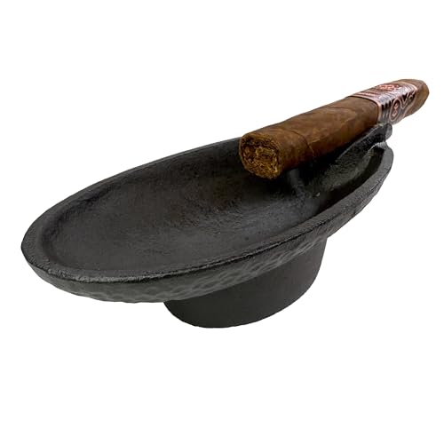 Rustic State Maduro Cast Iron Cigar Ashtray for Outside Patio