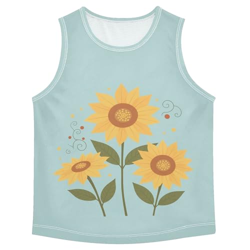 Sunflowers Boys' Tank Tops Sleeveless Summer Vest Tee Kids Toddler Undershirt for Biking Jogging Beach 3T