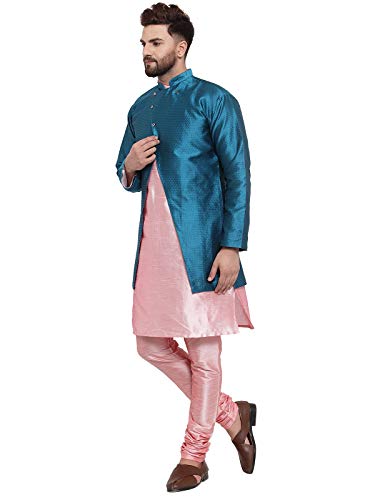 Image of BENSTOKE silk blend kurta pajama with jacket set