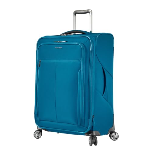 Ricardo Beverly Hills Seahaven 2.0 Softside Expandable Luggage with 4 Spinner Wheels, Water-Resistant Polyester, Exclusive Packing Cube Included, Men and Women, Rich Teal, Large Check-In 29-Inch