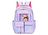 Mochila Infantil Feminina Escolar Impermeável para Meninas (Lilás)