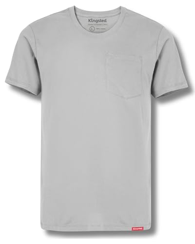 Image of Kingsted Pocket T-Shirts for Men - Super Soft & Comfy 100% Cotton Shirts | Short-Sleeve Crewneck Pocket Tee Shirts - Classic Regular Fit Work Shirt - Built to Last Midweight Cotton T-Shirts for Men