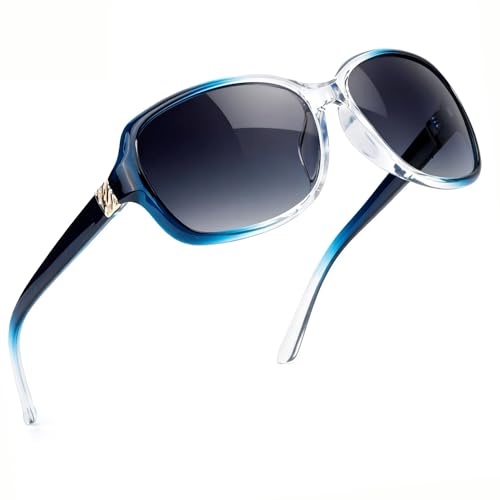 Image of SIPHEW Polarized Sunglasses for Women | Vintage Square Sunglasses w UV400 Protection | Womens Wraparound Shade