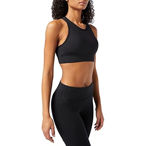 STRONG by Zumba womens Strong Id Active Wear Women's Workout Gym High Neck With Mesh Inserts Sports Bra, Blackout, Small Cover