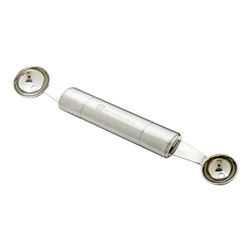image for Dual Double Sided Melon Baller, Smooth Round Melon Balls - Stainless S