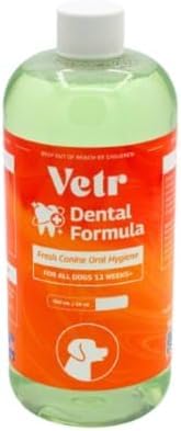 Vetr Dental Formula for Dogs - Peppermint Flavored Oral Care Liquid Additive with Enzymes for Breath and Teeth Support - Vet-Formulated in USA (16 oz)