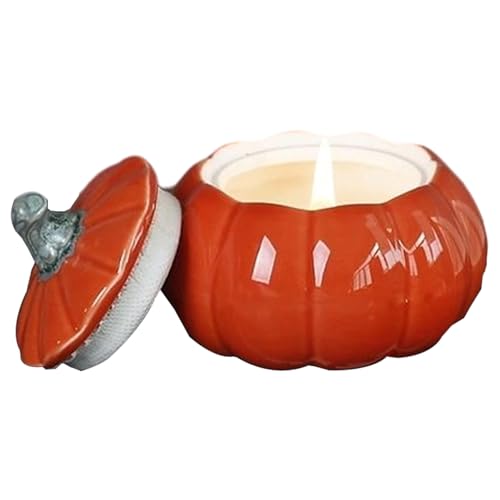 Tarro A con tapa | Contenedor de cerámica para decoración del hogar Halloween | Bote caramelos para almacenamiento - Para galletas, aperitivos, té, café, Acción de Gracias, otoño, fiesta, cocina, casa