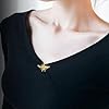 SHINROAD Broche abeille vintage dorée élégante en alliage pour femme, idéale pour vêtements, manteaux, sacs, écharpes, costumes d'affaires, bijoux tendance, Métal, Pierre secondaire #3