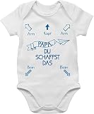 Shirtracer Baby Strampler Mädchen & Junge - Papa, du schaffst das! Junge - 18/24 Monate - Weiß - Papa du schaffst das - BZ10 - Baby Body Kurzarm für Jungen und Mädchen