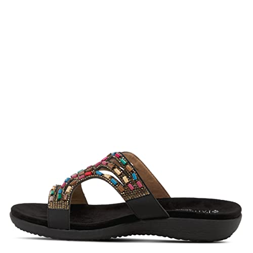 PATRIZIA Twirling Women's Slip-On Sandals – Crystal & Bead Embellished Slides with Microsuede Footbed, TPR Outsole, and 1¼” Low Heel2