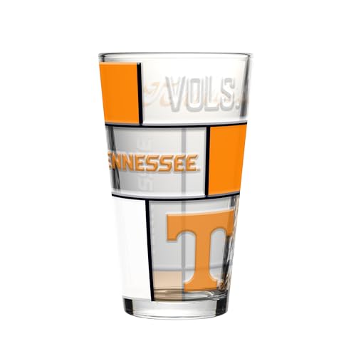 Image of Logo Brands NCAA oz Stained Glass Pint Glass - 3D Embossed Logo & Bold Team Colors - Durable Sports Fan Beer Glass for Home, Bar & Tailgates