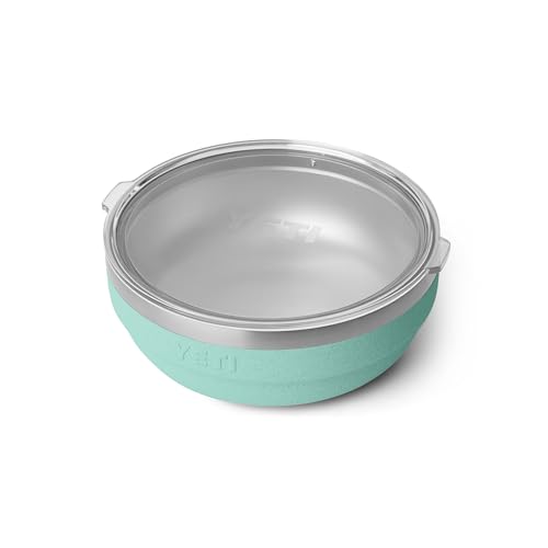 Image of YETI Rambler Low Bowl, Vacuum Insulated, Stackable and Nestable Stainless Steel Bowl with Lid, 3.6 Quart, Sea Stone