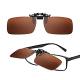 Gkhlg 1 par de lentes de sol con clip polarizados y ligeros clips de metal, diseño fácil de plegar para lentes graduados, hombres y mujeres, lentes de sol con clip para actividades al aire libre y uso