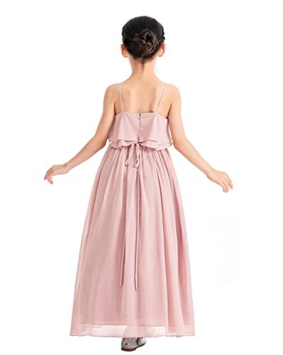 ekidsbridal A-Line Ruffle Chiffon Little Girl Dresses for Formal Events Tea Parties 1923