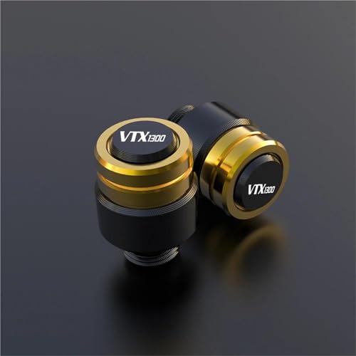 Bouchon de rétroviseur alu CNC pour Honda VTX 1300 finitions haut de gamme jaune
