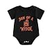 ABlibuy newborn Baby Boy Halloween Outfit Son Of A Witch Pumpkin Romper Short Sleeve Bodysuit Halloween Onesie Romper (Black, 3-6 Months)