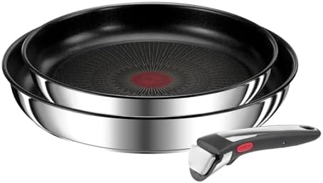 Tefal Ingenio Preference On 3-teiliges Pfannenset abnehmbarer Griff, 24/28 cm, stapelbar, platzsparend, Topfset Induktion mit Antihaftversiegelung, einfache Handhabung und Reinigun