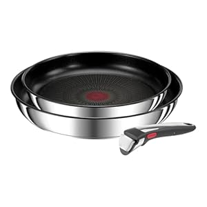 Tefal Ingenio Preference On 3-teiliges Pfannenset abnehmbarer Griff, 24/28 cm, stapelbar, platzsparend, Topfset Induktion mit Antihaftversiegelung, einfache Handhabung und Reinigung, L97493