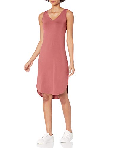 Amazon Brand - Daily Ritual Women's Jersey Sleeveless V-Neck Midi Dress, Dusty Pink, X-Large