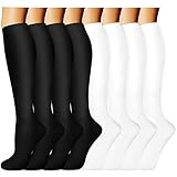 8 Pairs Compression Socks Women & Men -Best Medical,Nursing,Travel & Flight Socks-Running &...