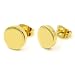 Pair Stainless Steel Gold Color Post Stud Earrings Circle Star Triangle Square
