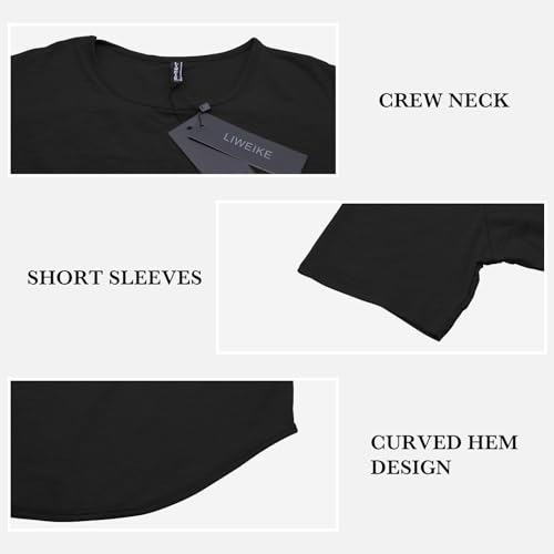 LIWEIKE Mens Hipster Hip Hop Swag Curve Hem Short Sleeve T Shirt3